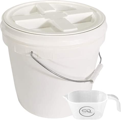 2 Gallon Food Grade BPA Free Letica Bucket with Gamma Seal Lid - Lid Has Been Installed to The ...