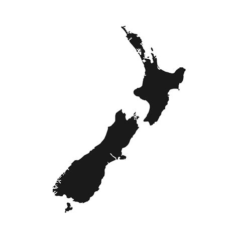 Vector Illustration of the Black Map of New Zealand on White Background 5091207 Vector Art at ...