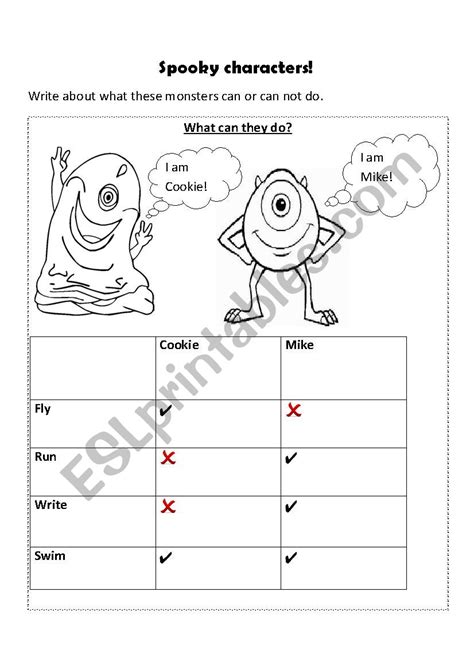 Spooky characters - ESL worksheet by miriamsix