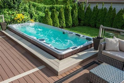 Swimlife™ Swim Spa Beautiful garden installation | Swim spa landscaping, Swim spa deck, Swim spa