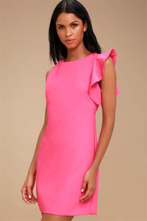 Fun Hot Pink Dress - One-Shoulder Dress - Asymmetrical Dress - Lulus