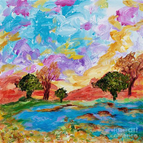 Summer landscape Painting by Art by Danielle | Fine Art America