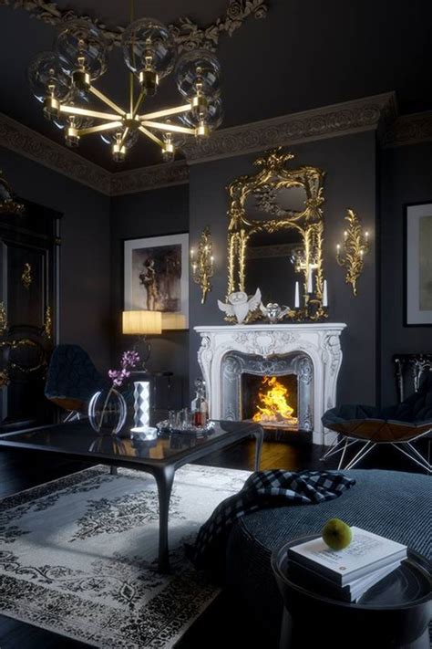 30 Gothic Living room Designs That Room More Cool | HomeMydesign