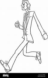 cartoon Slim Guy Comic Character walking coloring Page Stock Vector  sketch template
