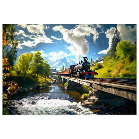 Premium Puzzle, Steam Train 1000-pieces, Puzzles for Adults and Family ...