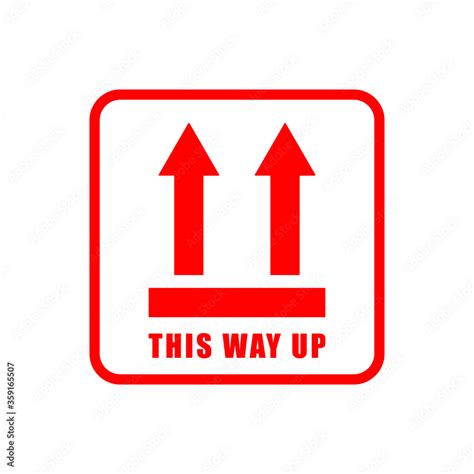 This way up package sticker icon symbol. Upward packaging logo sign ...