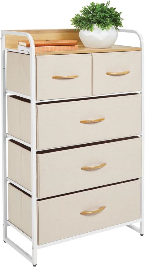 mDesign Tall Chest of Drawers — Bedroom Storage Drawers for Clothes, Socks and More — Landing ...