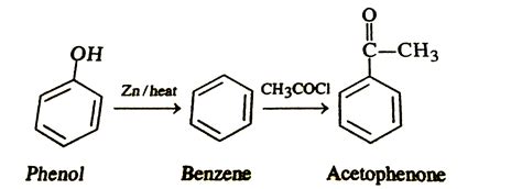 How will you convert phenol to acetophenone?