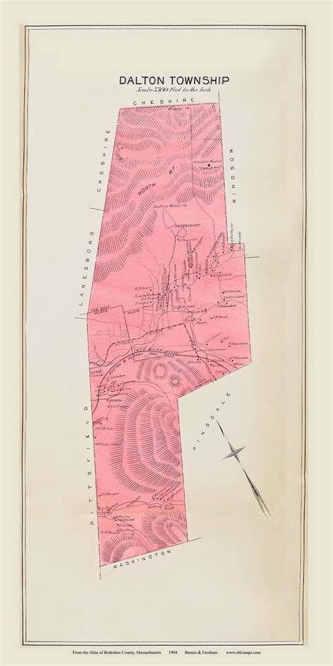 Dalton, Massachusetts 1904 Old Town Map Custom Reprint - Berkshire Co. - OLD MAPS