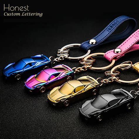 Honest Custom Lettering KeyChain Gift For Car Key Chain Holder LED Lighting Keychains Bag ...