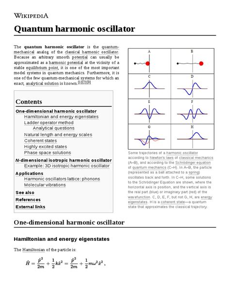 Quantum Harmonic Oscillator | PDF | Phonon | Hamiltonian (Quantum ...