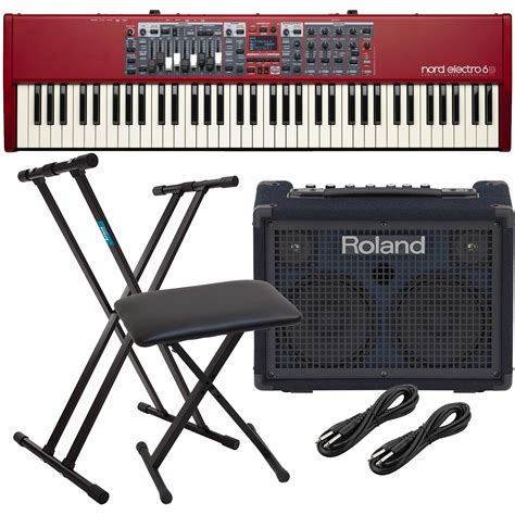 Nord Electro 6D 61-Note Keyboard, Roland KC220 Amp, Keyboard Stand, Keyboard Bench, (2)1/4 Cable ...