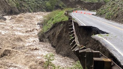 Flooding in Yellowstone National Park Washed Out Roads, Bridges