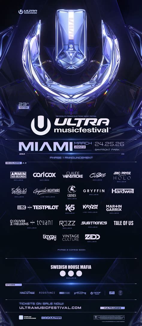 Ultra Music Festival unveils star-studded Phase 1 lineup for 23rd edition, taking place Friday ...