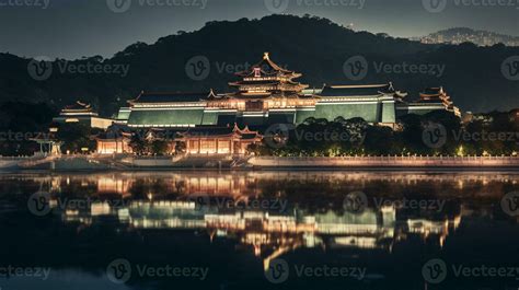 Night view of The National Palace Museum. Generative AI 32977125 Stock Photo at Vecteezy