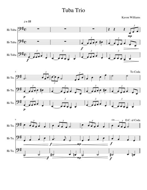 Tuba Trio Sheet music for Tuba | Download free in PDF or MIDI | Musescore.com