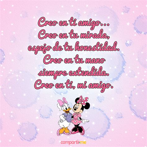 Poemas de amistad cortos con gifs de Winnie Pooh y Mickey con brillo