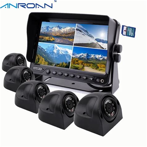 9" DVR Recorder Monitor Car Rear View Camera System 5 x Side Camera for Truck Caravan Trailers ...