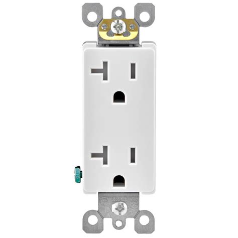 Leviton Decora 20 Amp Ultrasonic Tamper Resistant Duplex Outlet, White ...