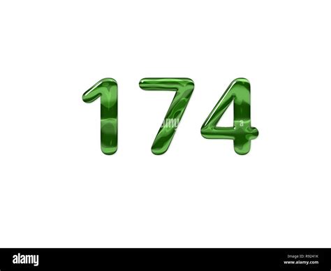 Green Number 174 isolated white background Stock Photo - Alamy