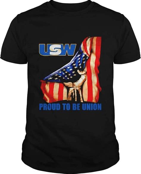 United STEELWORKERS Logo Proud to BE Union American Flag Shirt: Amazon.co.uk: Clothing