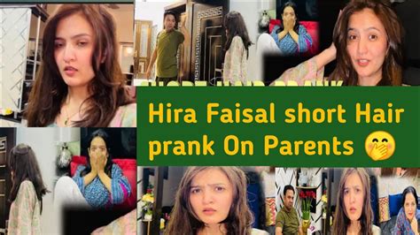 hira faisal short hair prank on parents| hira faisal new vlog| today vlog| #sistrology - YouTube