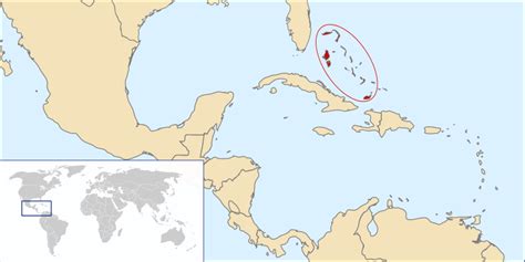 موقع جزر البهاما على الخريطة | المرسال