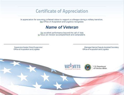 Free Printable Certificates Of Appreciation For Veterans - FREE PRINTABLE TEMPLATES