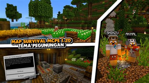 MAP SURVIVAL MCPE 1.20 TEMA PEGUNUNGAN BAGUS BANGET - YouTube