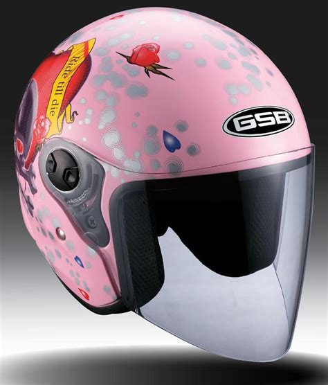 GSB Women's Pink Half Open Face Love Motorcycle Helmet - 13261248 ...