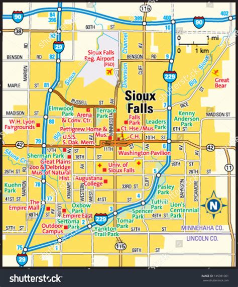 Prints Wall Décor Sioux Falls city map Sioux Falls art custom map Sioux ...