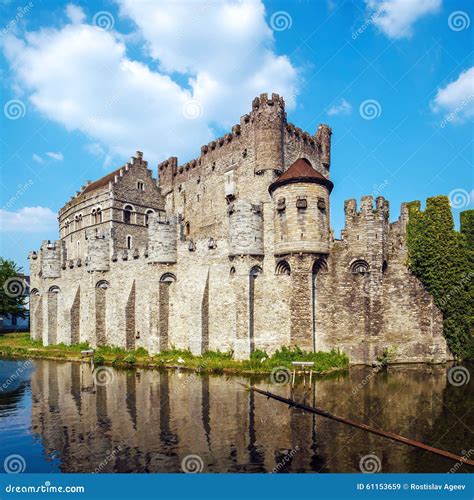 Medieval Castle, Ghent, Belgium Stock Image - Image of historic ...