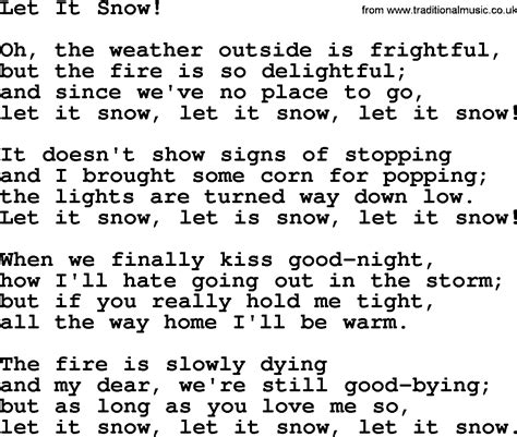 Catholic Hymns, Song: Let It Snow! - lyrics and PDF