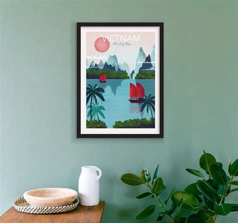 Vietnam Print Halong Bay Asian Wall Art Vietnam Poster - Etsy | Asian ...