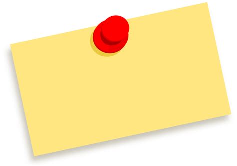 Public Domain Clip Art Image | Blank note with thumbtack | ID: 13546069811291 ...