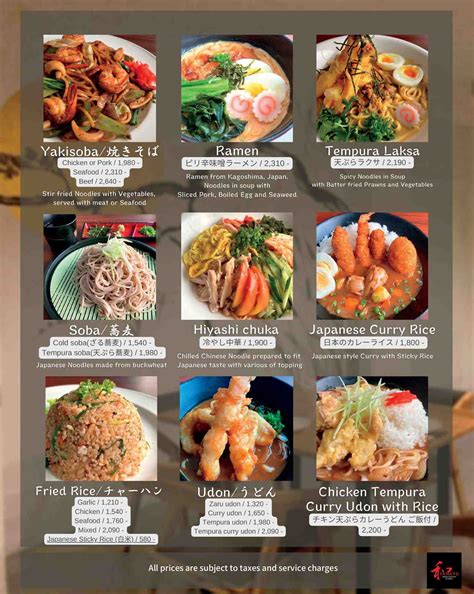 YAMATO Japanese Restaurant, Colombo | Menu Card - Rice and Noodles