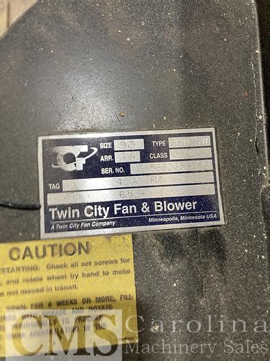 Used Twin City Fan & Blower 5 HP Fan for Sale in Southeast USA