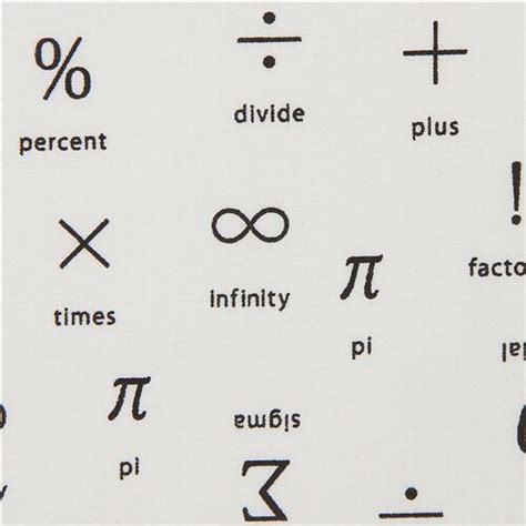 Simple Mathamatics Symbols Fabric by Robert Kaufman - modes4u