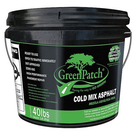 GREENPATCH, Cold Mix Asphalt, Recycled Asphalt Mix, Cold Patch - 39F847|GP40P - Grainger