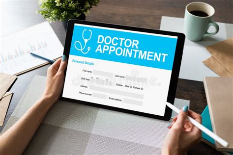 Doctor Appointment Online on Screen. Medical and Health Care Concept ...