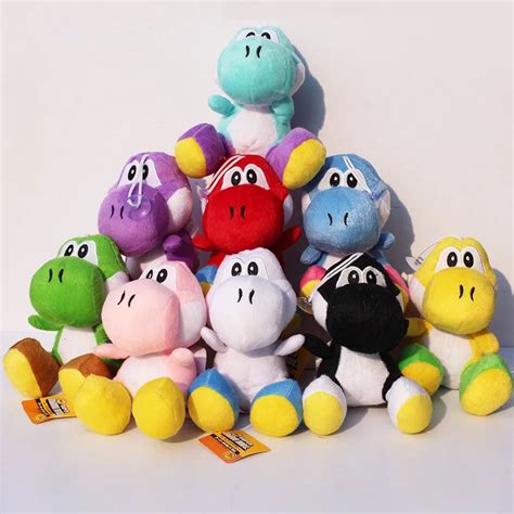 1pcs 9colors Yoshi Plush Doll Super Mario Bros Sitting Yoshi Stuffed ...