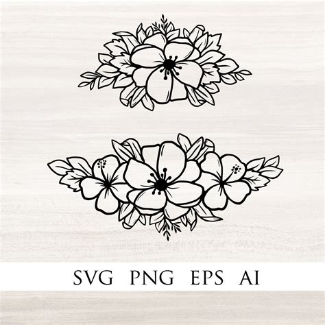 Flower bundle svg Flower svg Flower cut file Floral svg | Etsy