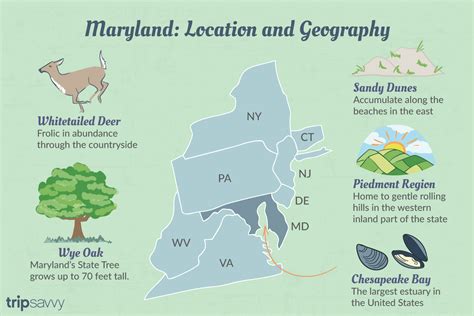 Maryland Map, Location and Geography