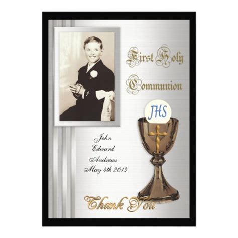 First Communion Photo Thank You Cards - Printable Cards