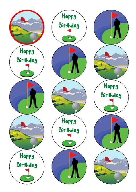 Golf Birthday Selection - Edible Cake & Cupcake Toppers - Incredible Toppers