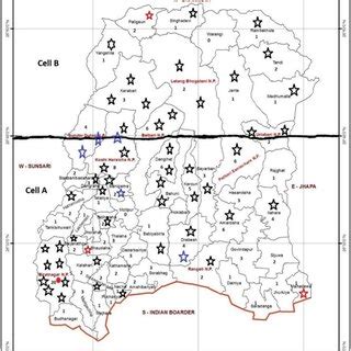 Map of Morang District showing the VDC distribution of the sampled ...