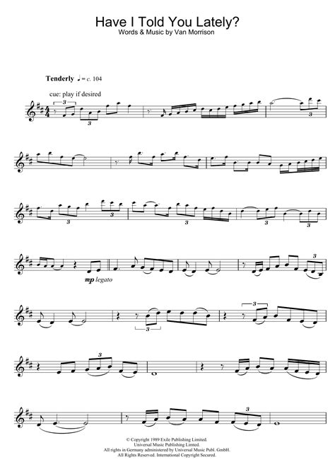 Van Morrison - Have I Told You Lately at Stanton's Sheet Music