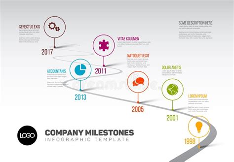 Infographic Timeline Template with Pointers Stock Vector - Illustration of history, night: 91623323