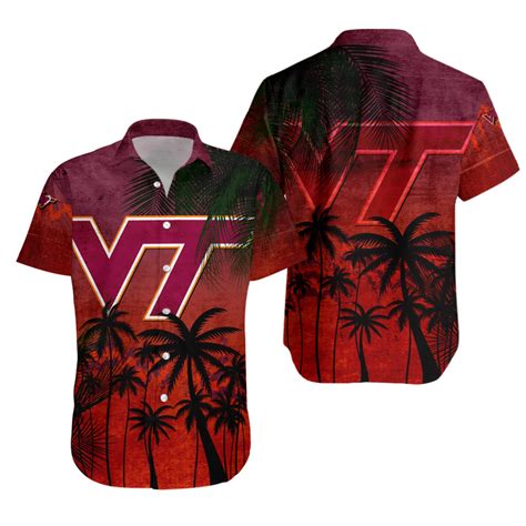 Buy Virginia Tech Hokies Hawaii Shirt Coconut Tree Tropical Grunge ...