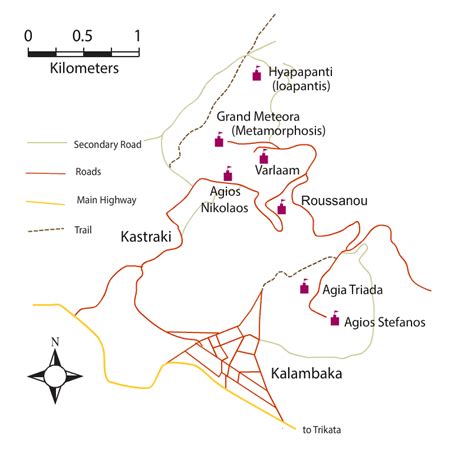 Map of Meteora Monasteries | Greece | Mapping Europe